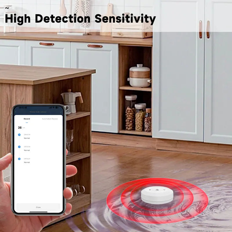 Water Immersion Sensoror Water Linkage Alarm App Remote Monitoring Water Leak Detector